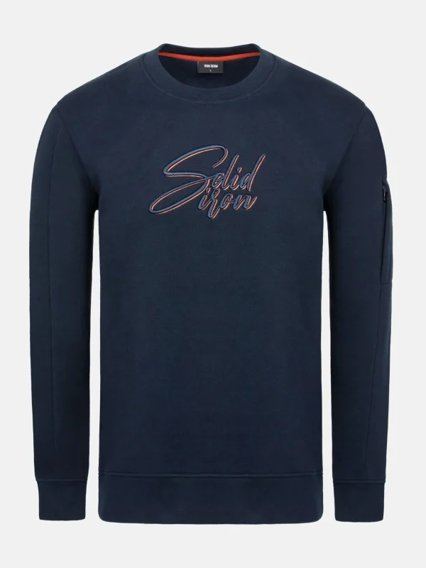 WAM DENIM Sweaters & Vesten*Ahmir Navy Crew Neck Sweater