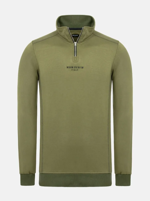 WAM DENIM Sweaters & Vesten*Akiwa Khaki High Neck Sweater