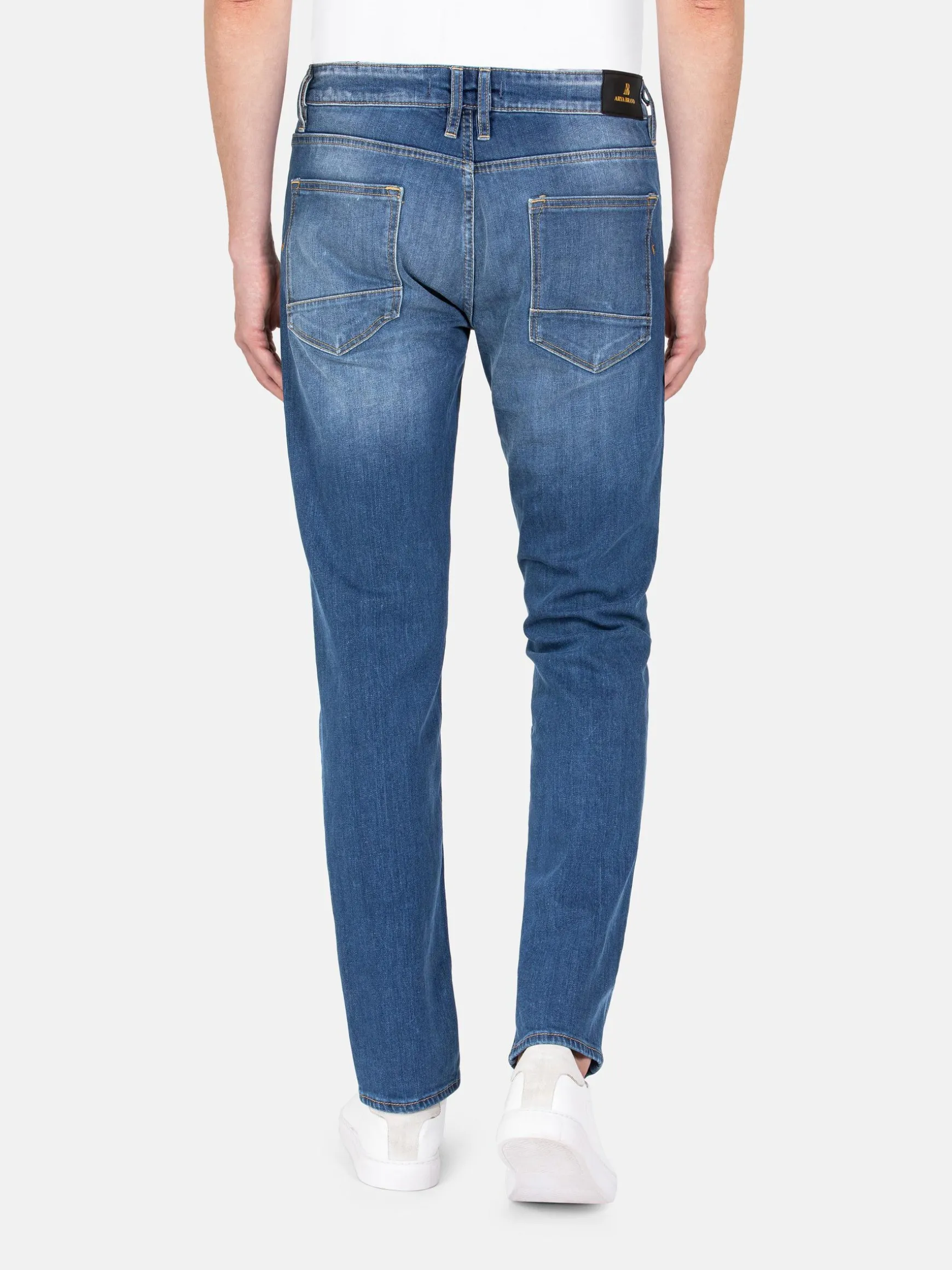 WAM DENIM Jeans*Aluin Slim Fit Stone Wash Light Navy Jeans