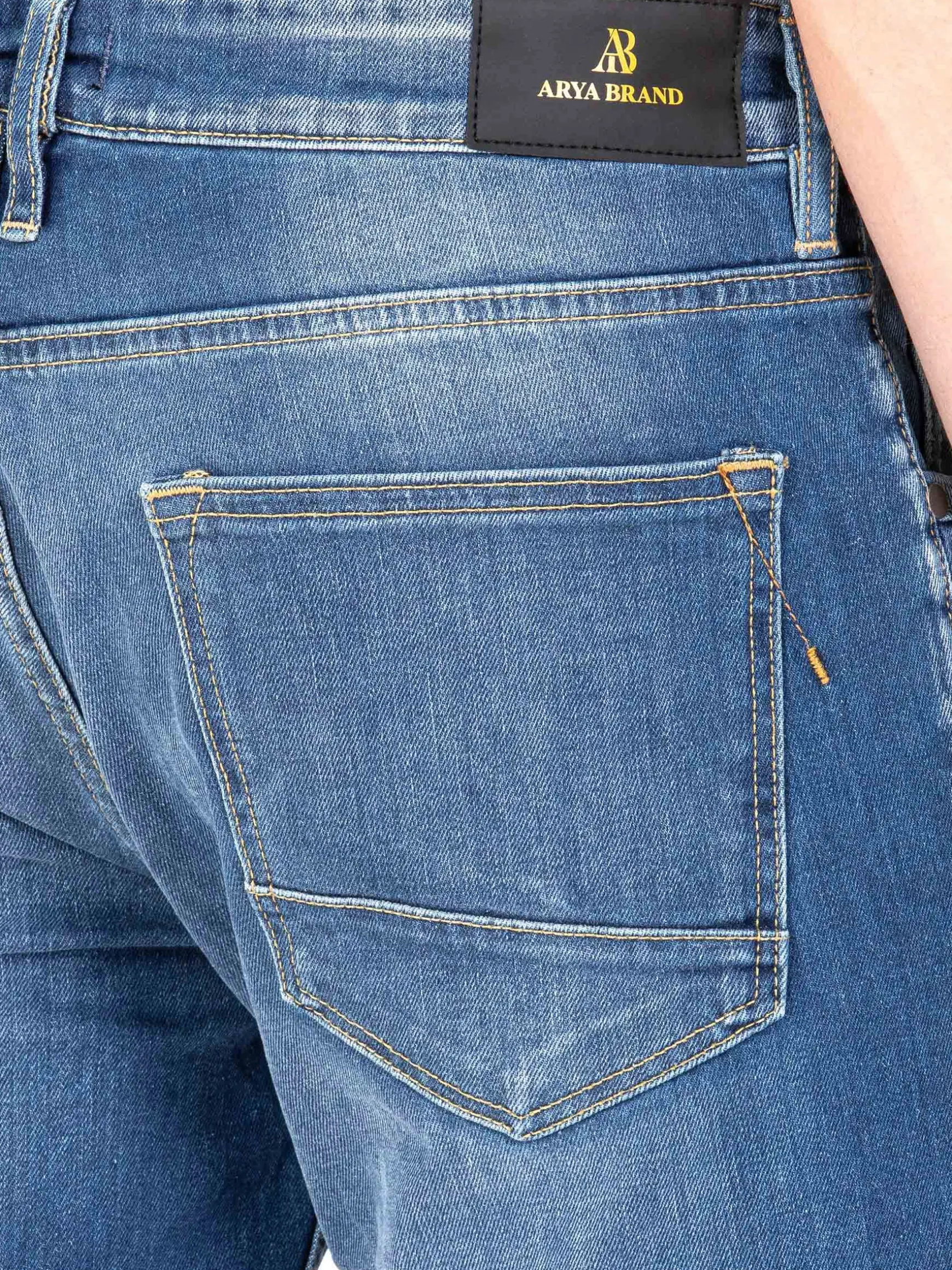 WAM DENIM Jeans*Aluin Slim Fit Stone Wash Light Navy Jeans