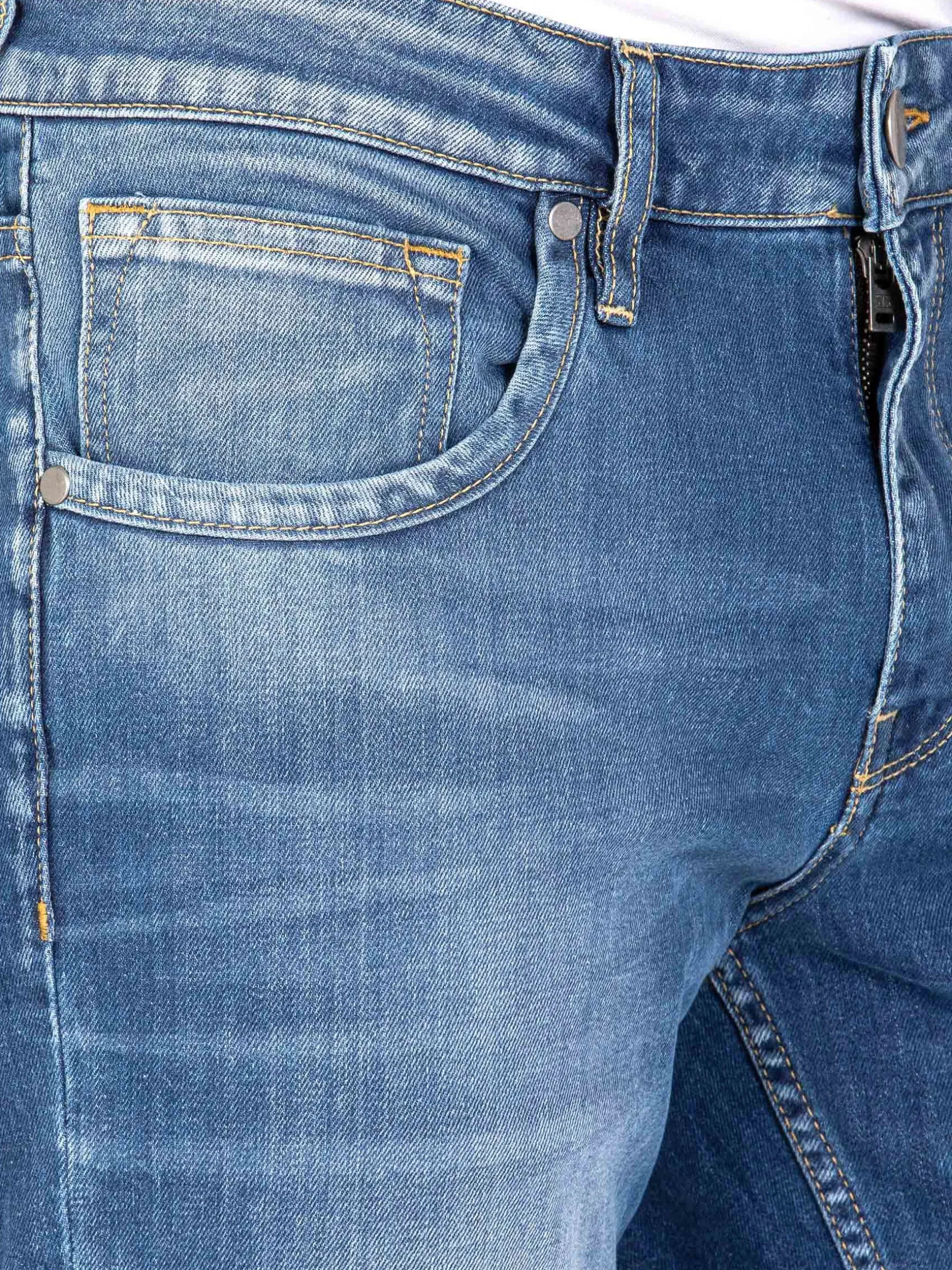 WAM DENIM Jeans*Aluin Slim Fit Stone Wash Light Navy Jeans