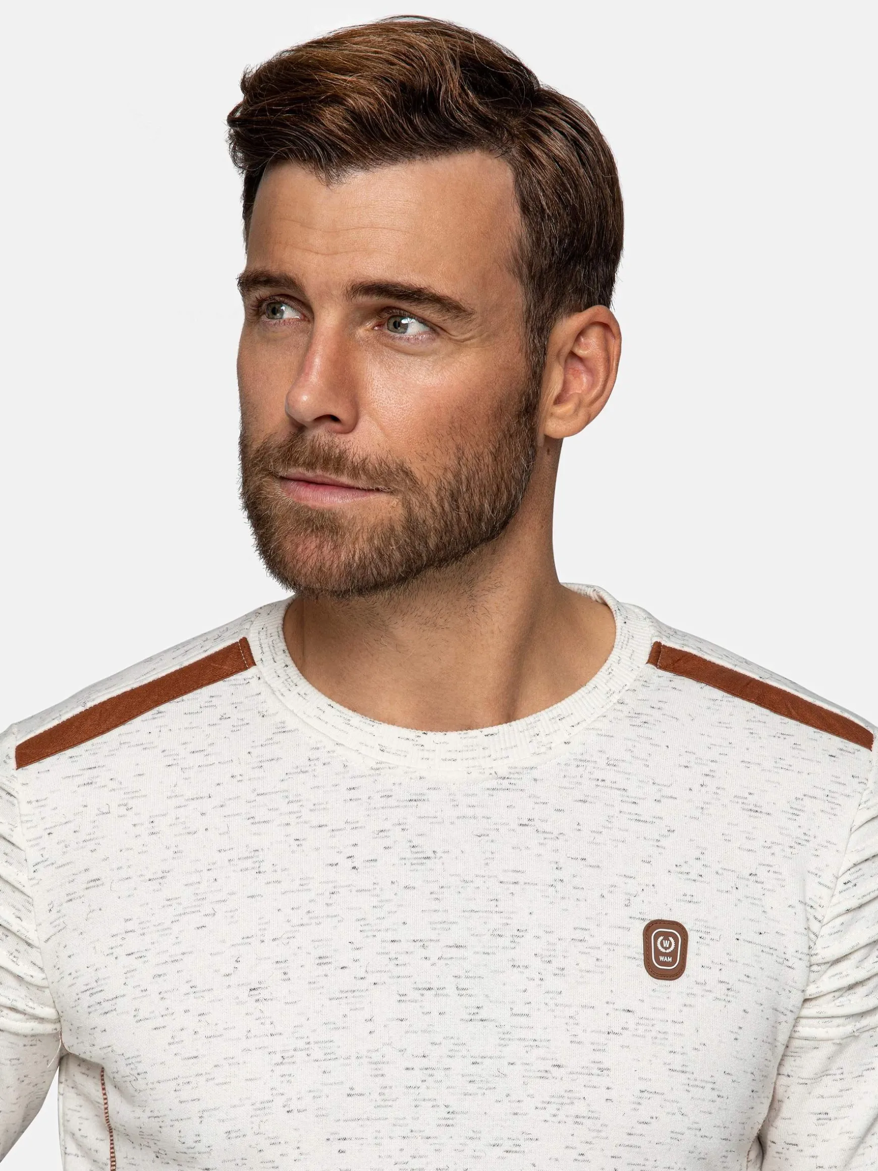 WAM DENIM Sweaters & Vesten*Anita Slim Fit Crew Neck Off-White Sweater