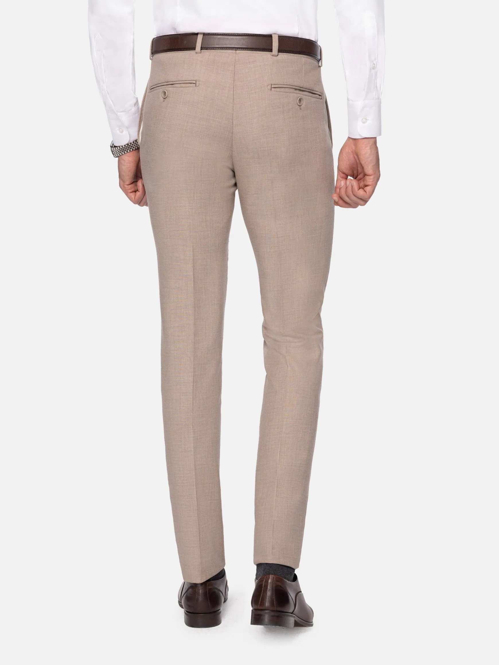WAM DENIM Pakken & Maatwerk*Araya Slim Fit Beige Suit Pantalon