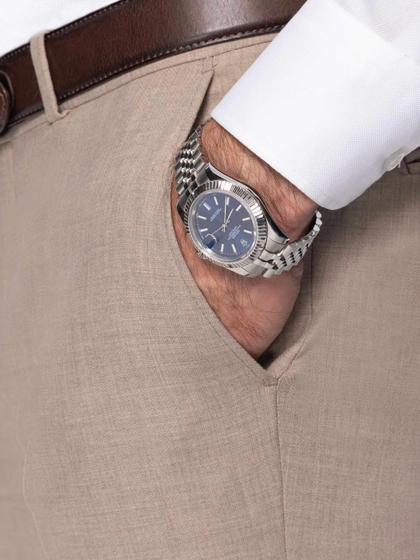 WAM DENIM Pakken & Maatwerk*Araya Slim Fit Beige Suit Pantalon