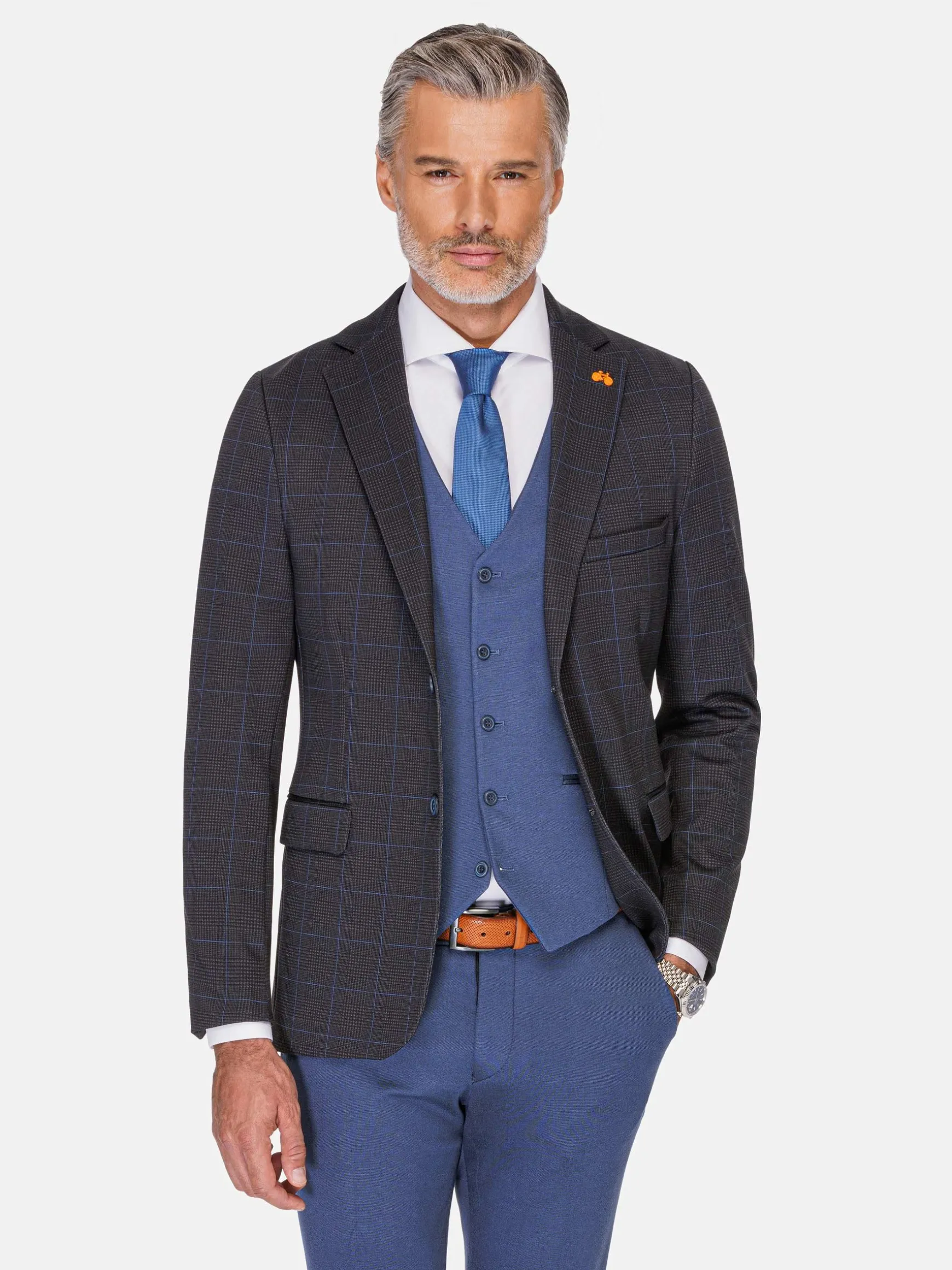 WAM DENIM Pakken & Maatwerk*Archer Checkered Indigo Navy Colbert