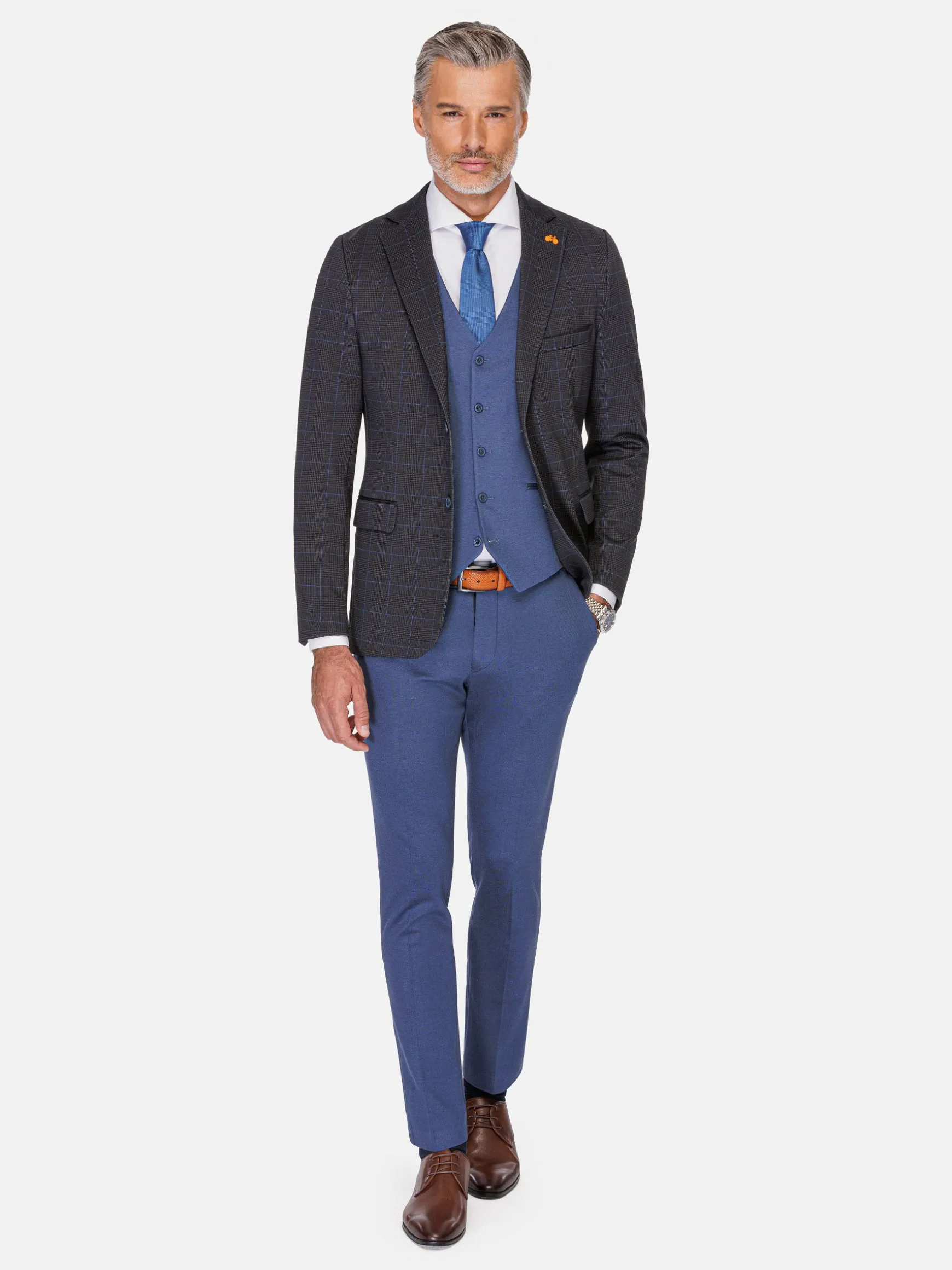 WAM DENIM Pakken & Maatwerk*Archer Checkered Indigo Navy Colbert