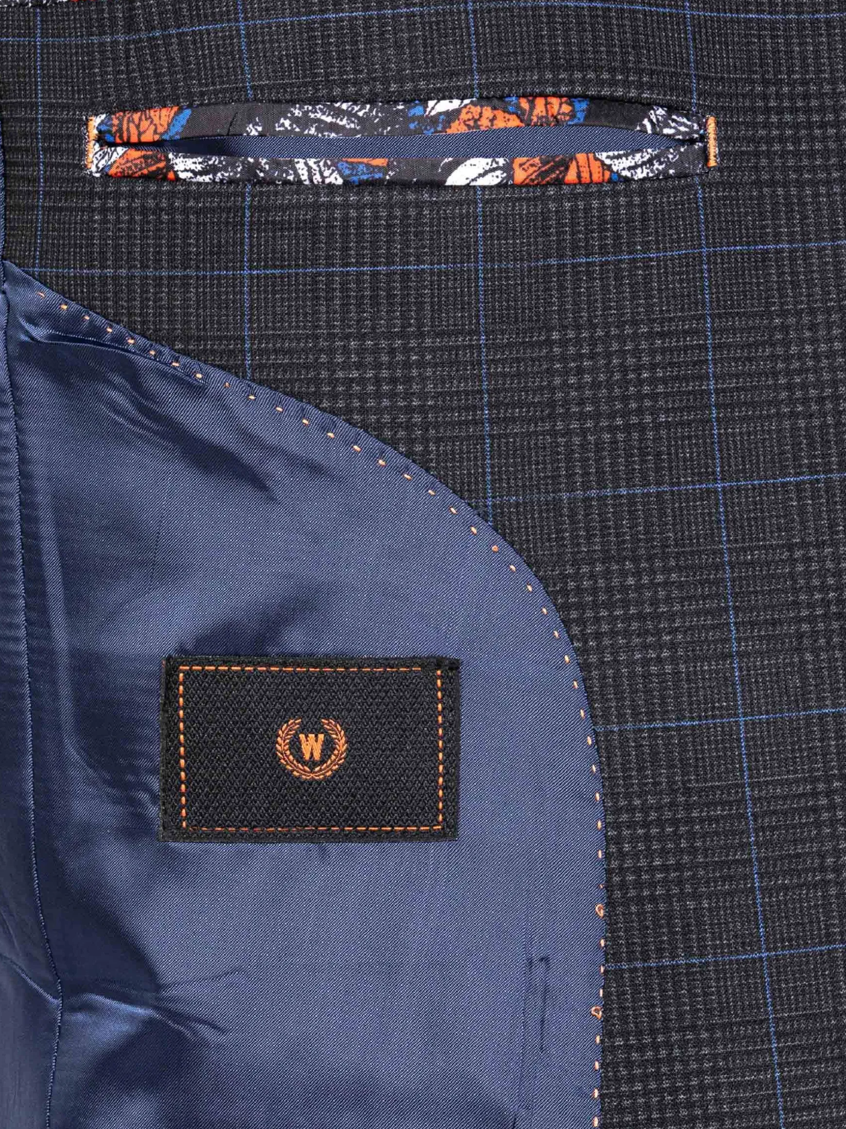 WAM DENIM Pakken & Maatwerk*Archer Checkered Indigo Navy Colbert