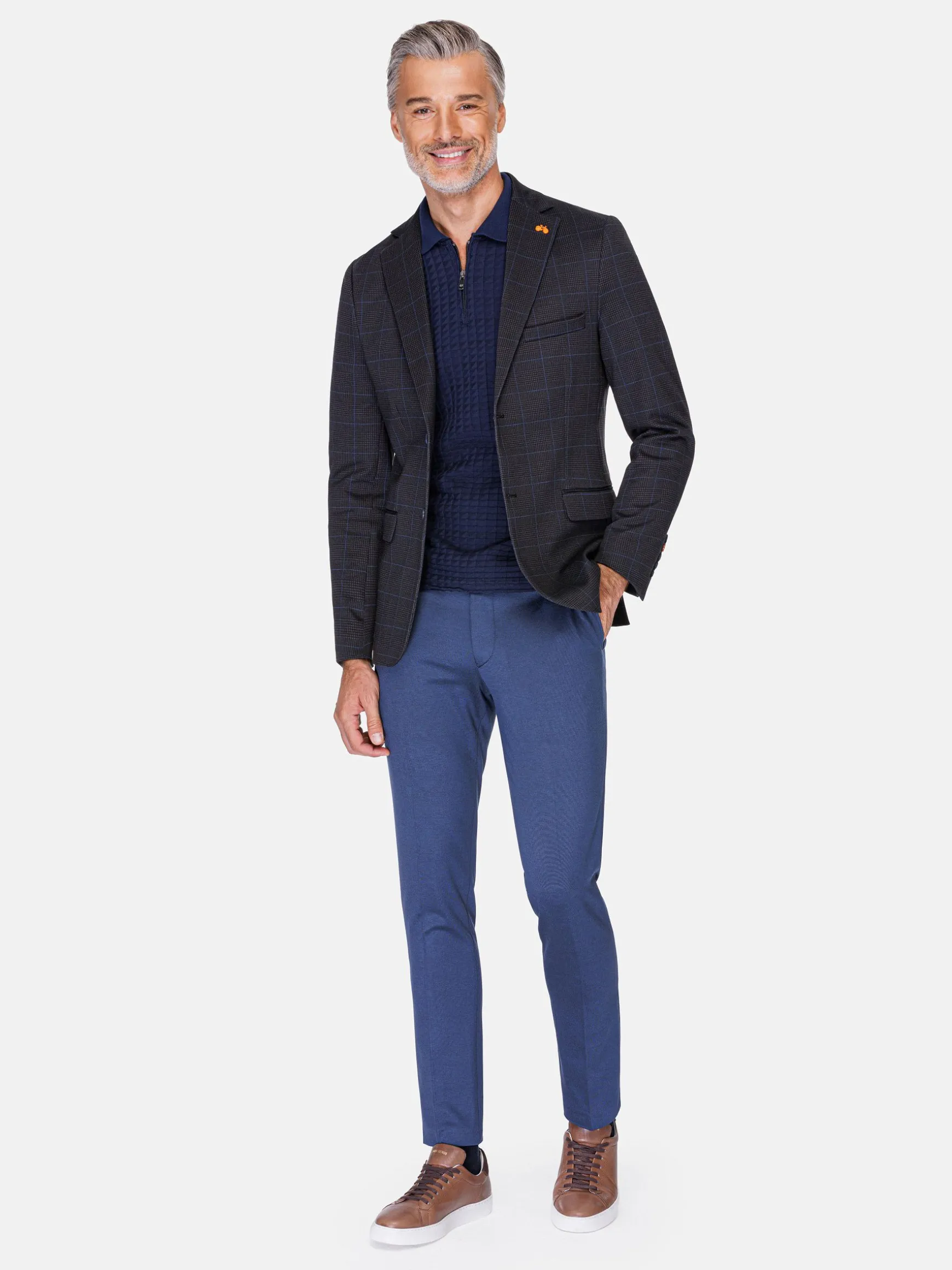 WAM DENIM Pakken & Maatwerk*Archer Slim Fit Plain Indigo Navy Pantalon