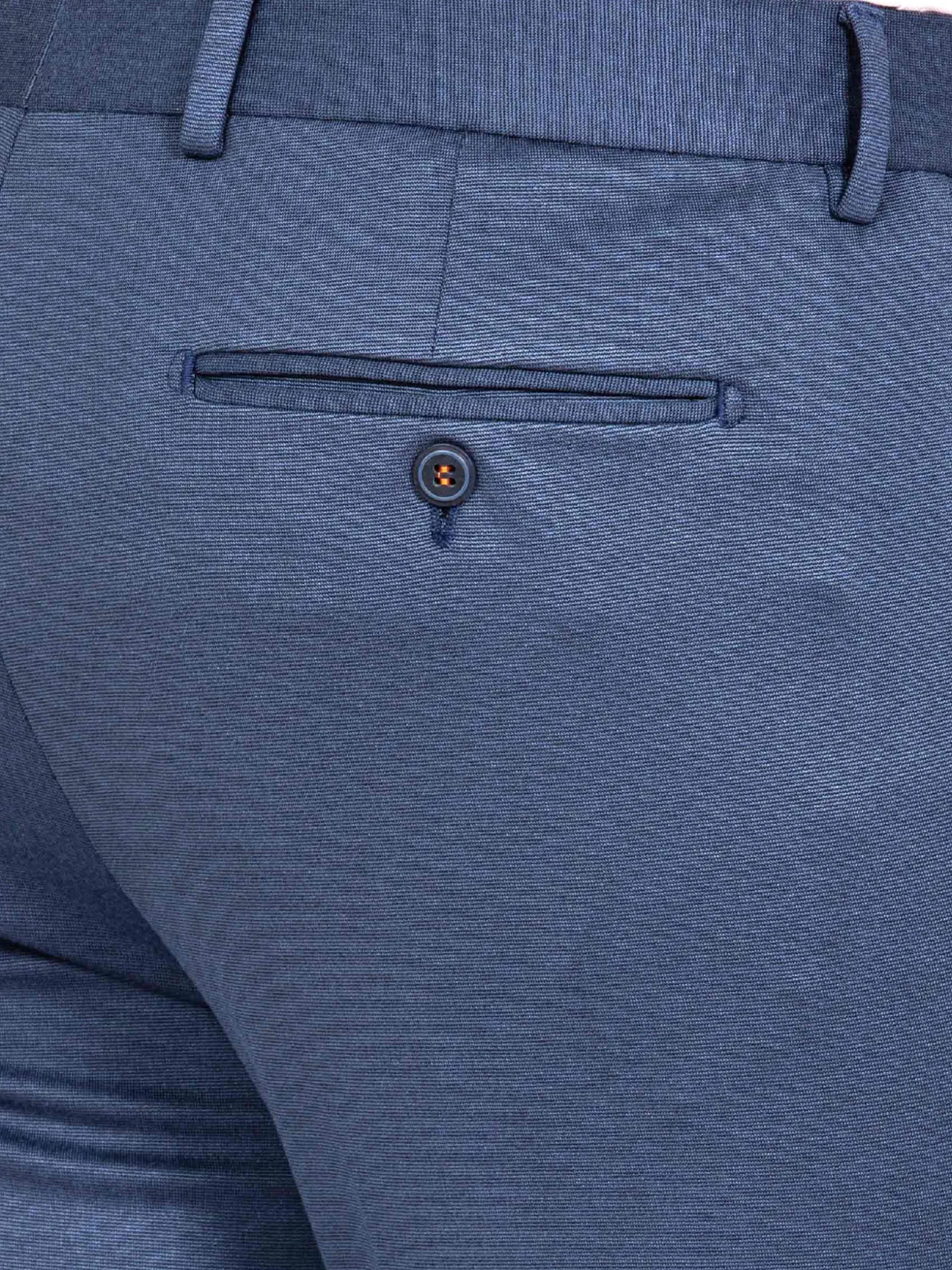 WAM DENIM Pakken & Maatwerk*Archer Slim Fit Plain Indigo Navy Pantalon