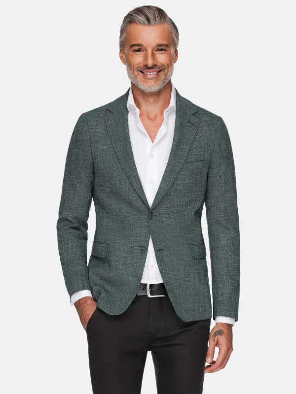 WAM DENIM Colberts & Blazers*Balboa Textured Green Colbert