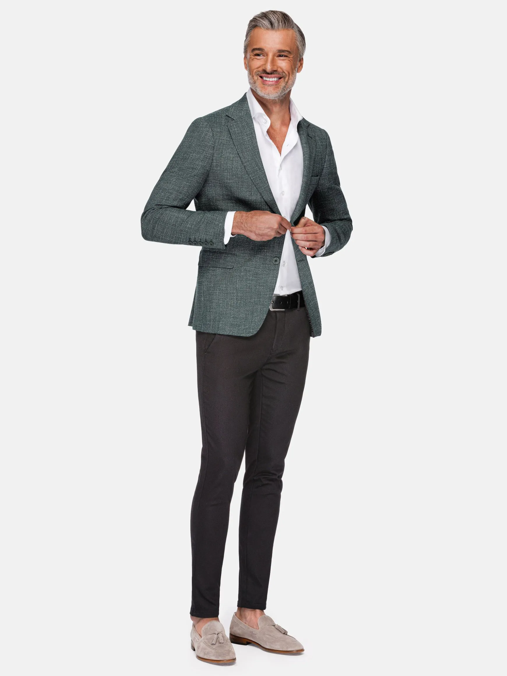 WAM DENIM Colberts & Blazers*Balboa Textured Green Colbert