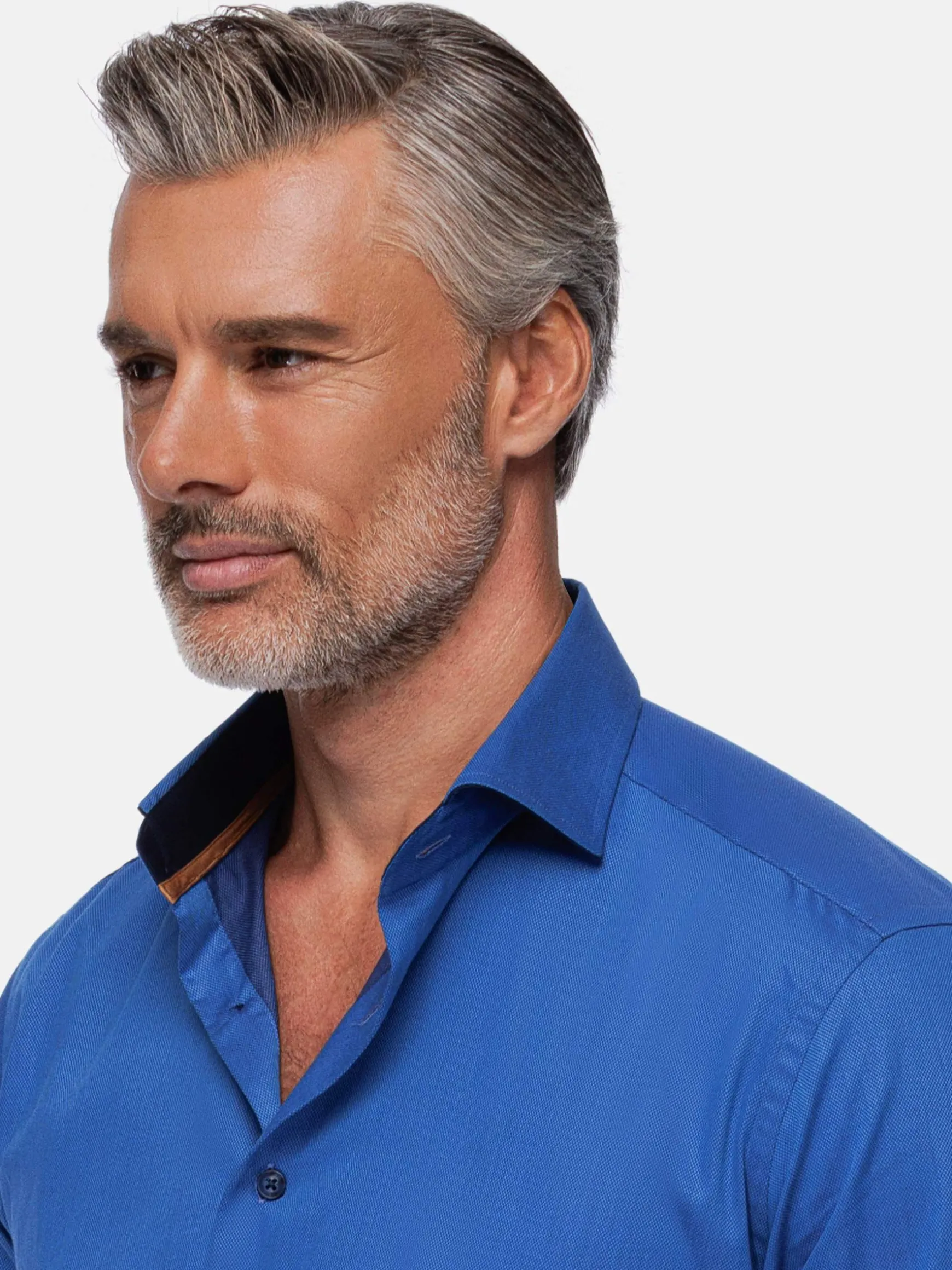 WAM DENIM Overhemd Lange Mouwen*Beaufort Royal Blue Business Overhemd