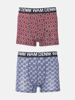 WAM DENIM Boxers*Boxer 73006 Mabou Grey Dark Red