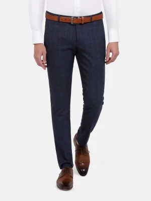 WAM DENIM Pakken & Maatwerk*Branco Micro Patterned Navy Pants