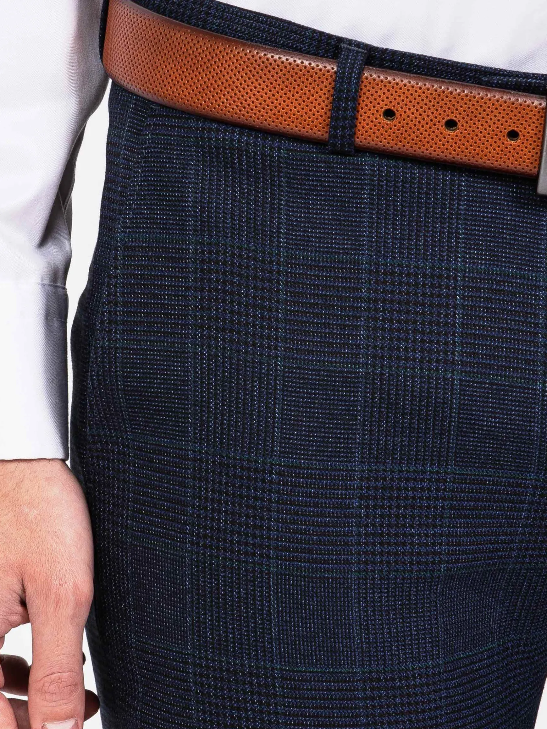 WAM DENIM Pakken & Maatwerk*Branco Micro Patterned Navy Pants