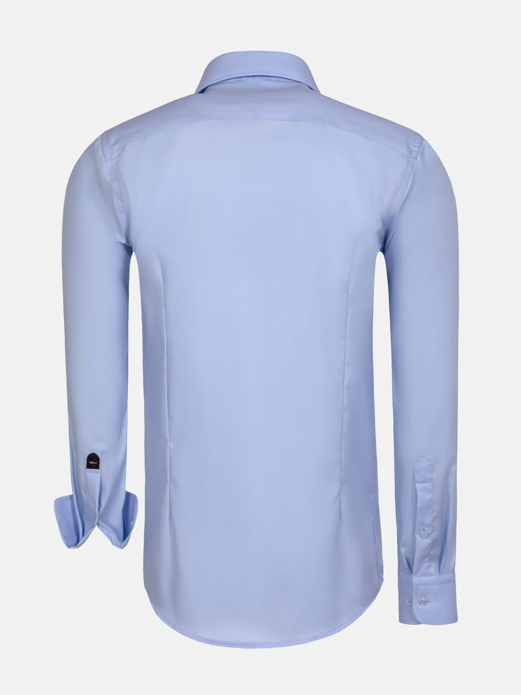 WAM DENIM Overhemd Lange Mouwen*Burgos Solid Blue Overhemd Longe Mouw