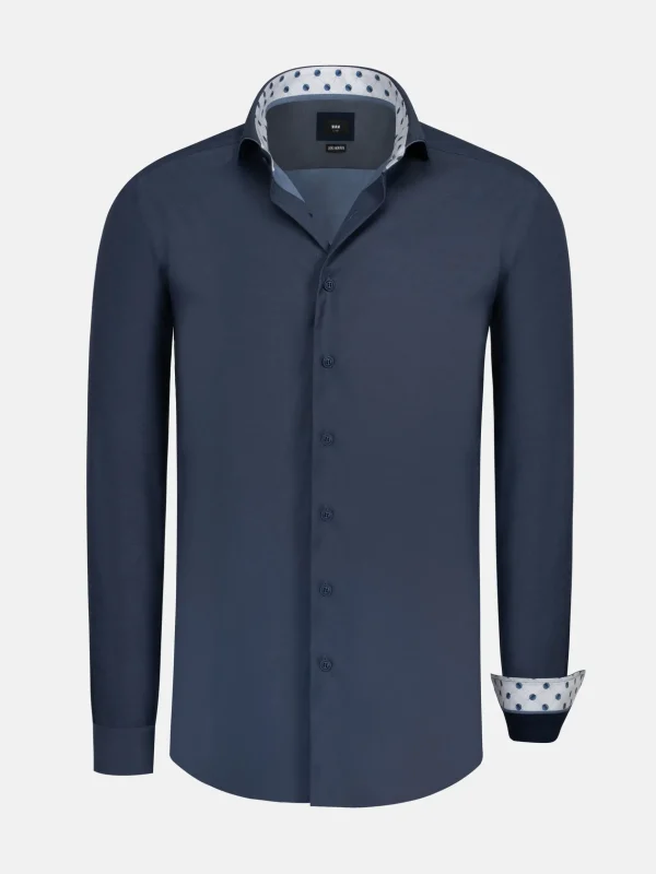 WAM DENIM Overhemd Lange Mouwen*Caesar Dark Indigo Overhemd