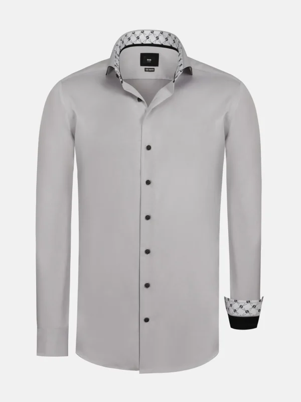 WAM DENIM Overhemd Lange Mouwen*Caesar Light Grey Overhemd