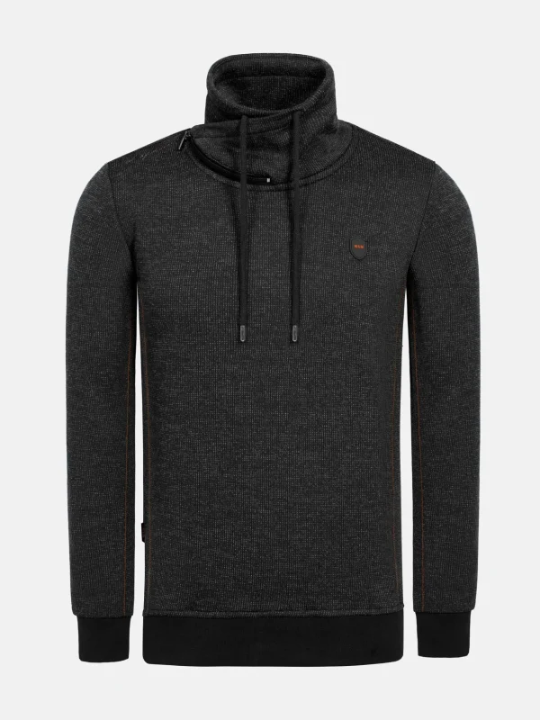 WAM DENIM Sweaters & Vesten*Cain High Neck Black Sweater