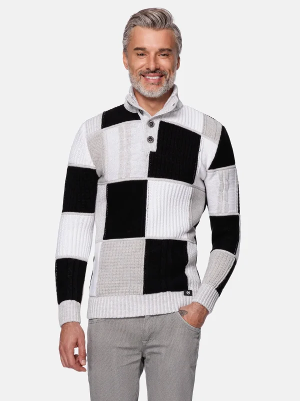 WAM DENIM Truien & Pullovers*Cambridge Pattern Black White Truien