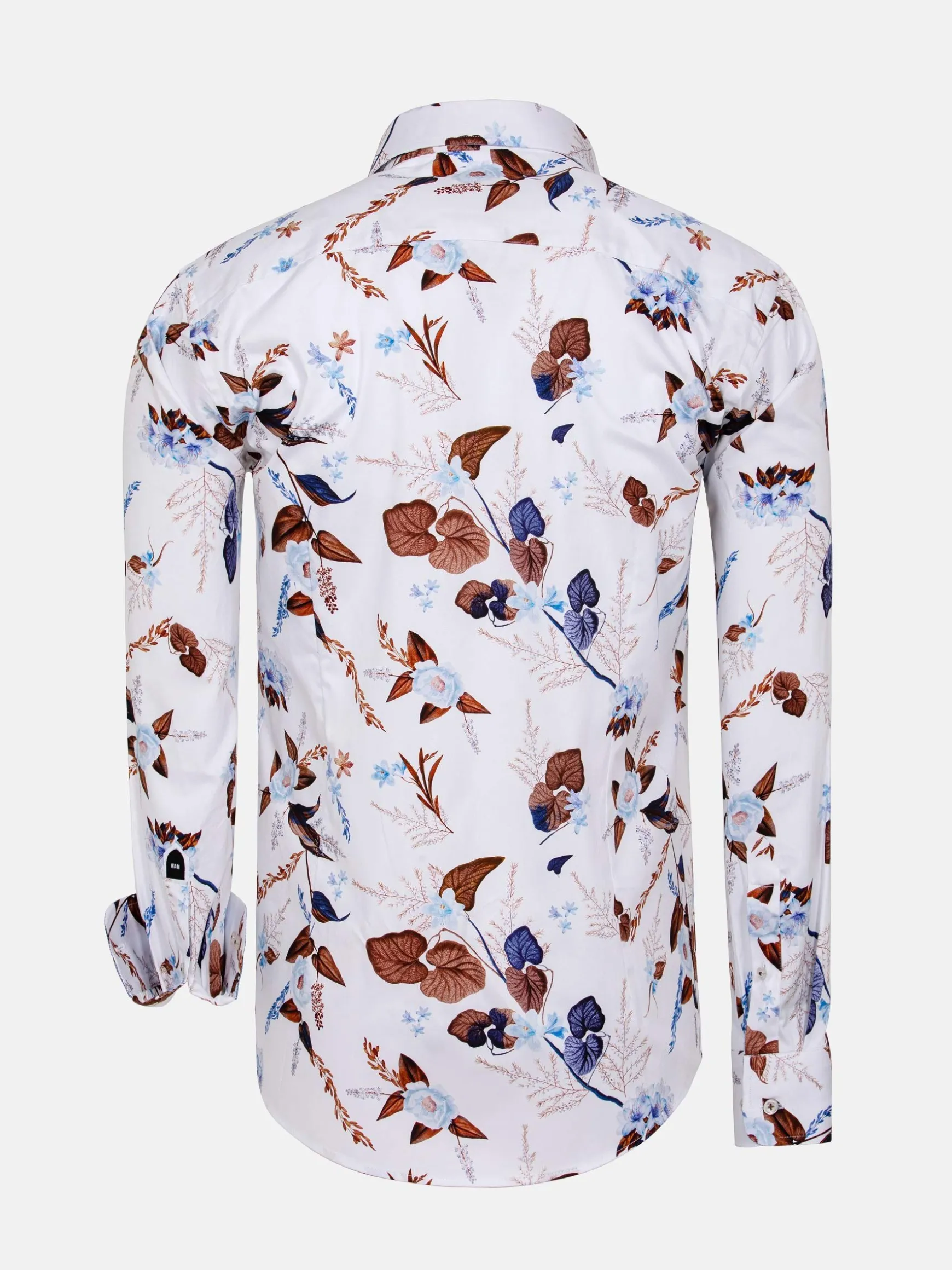 WAM DENIM Overhemd Lange Mouwen*Camburn White Floral Print Overhemd Lange Mouw