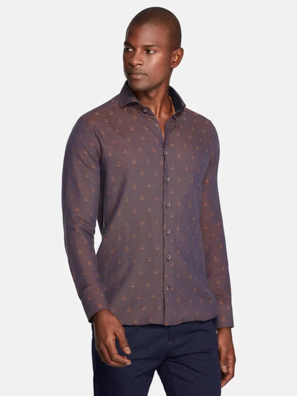 WAM DENIM Overhemd Lange Mouwen*Cormes Navy Overhemd Lange Mouw