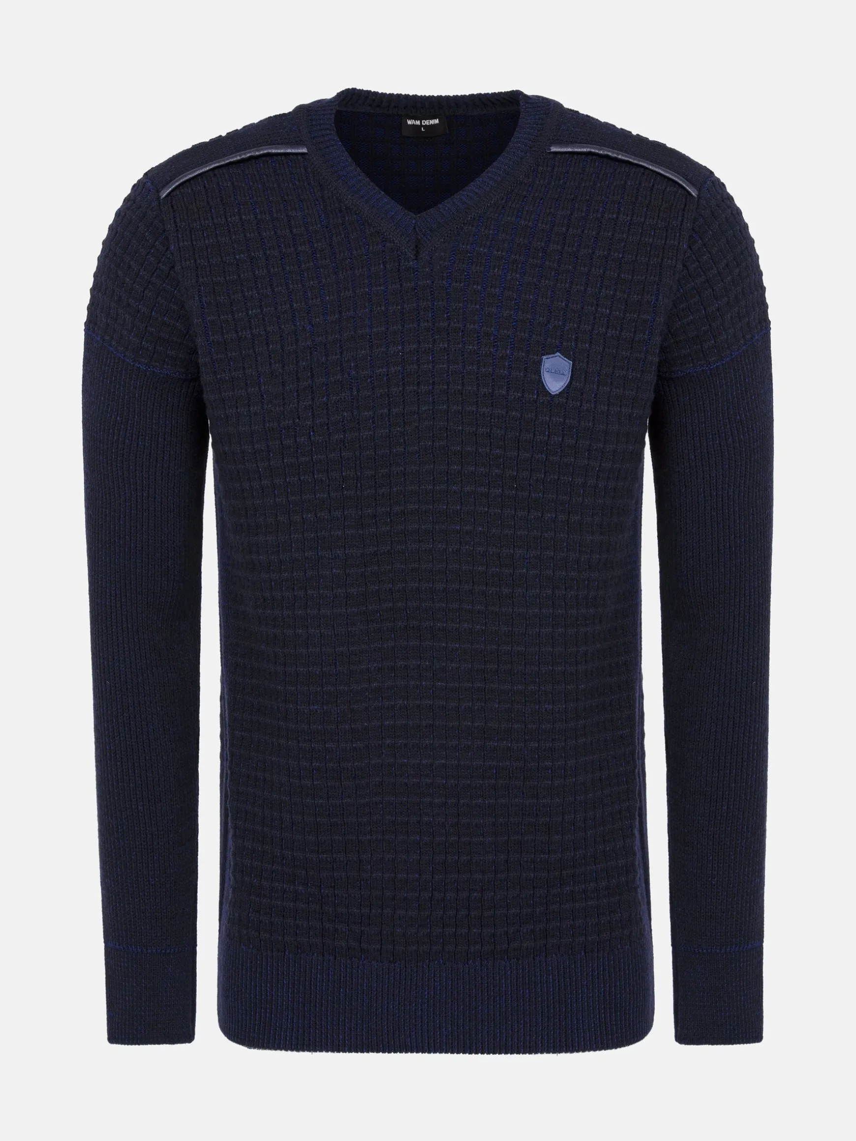 WAM DENIM Truien & Pullovers*Dover Slim Fit V-Neck Navy Truien