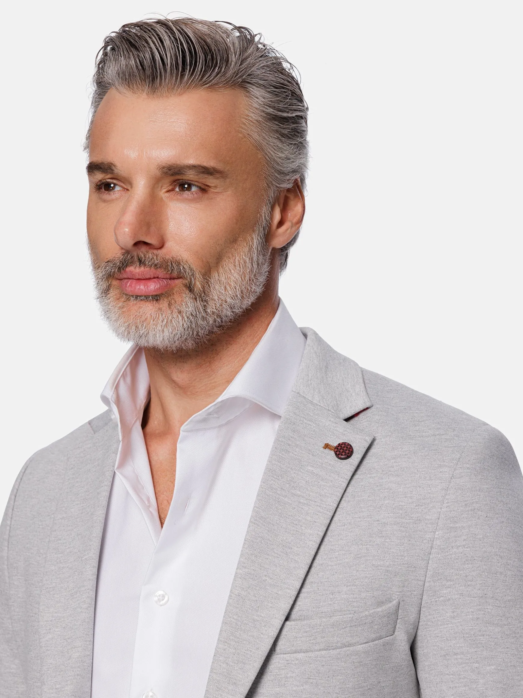 WAM DENIM Colberts & Blazers*Engima Patch Pocket Slim Light Grey Colbert