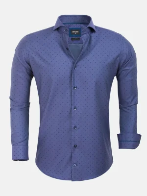 WAM DENIM Overhemd Lange Mouwen*Faro Navy Overhemd Lange Mouw