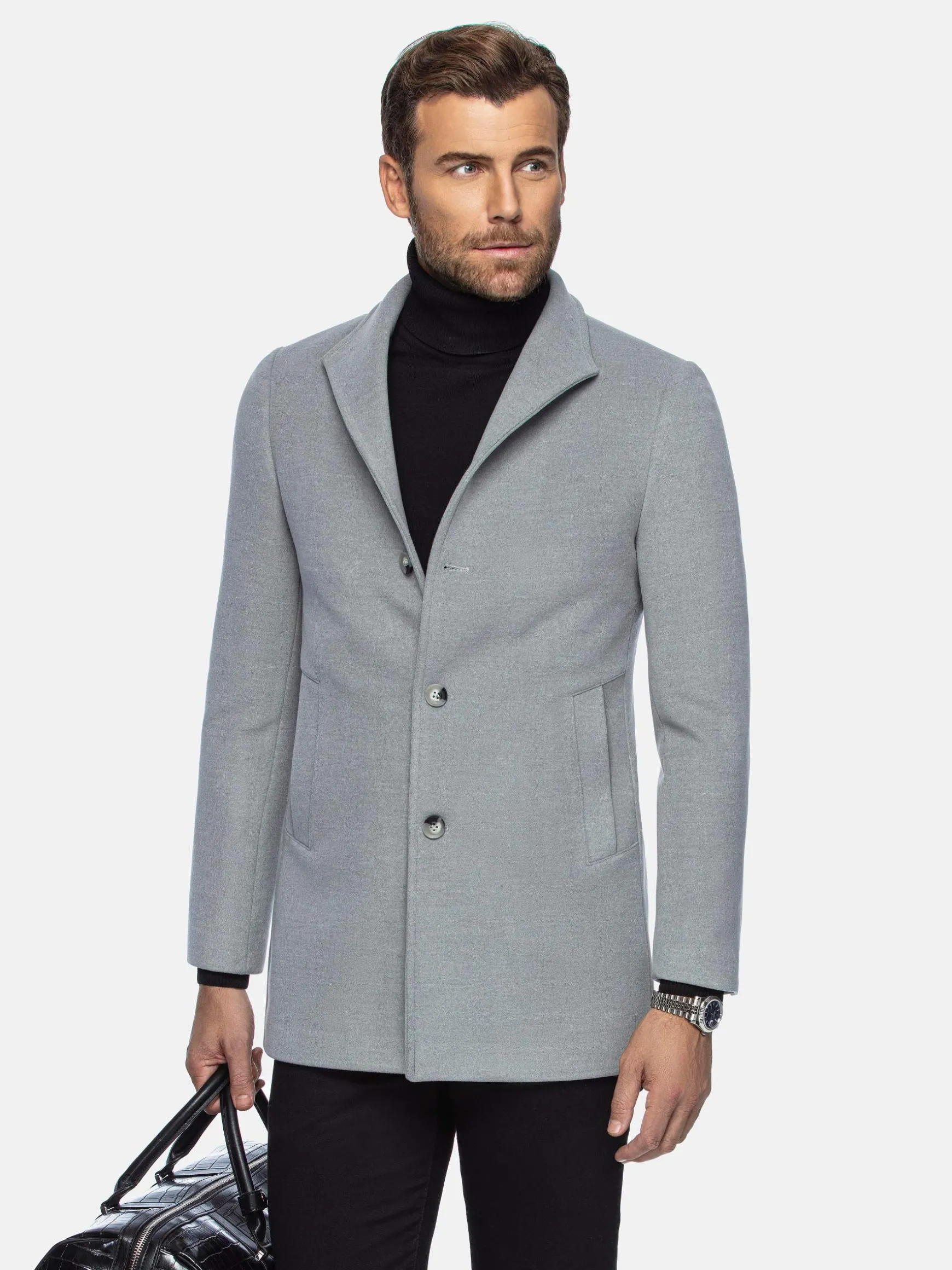 WAM DENIM Manteljassen*Franklin Three Button Casual Grey Mantelassen