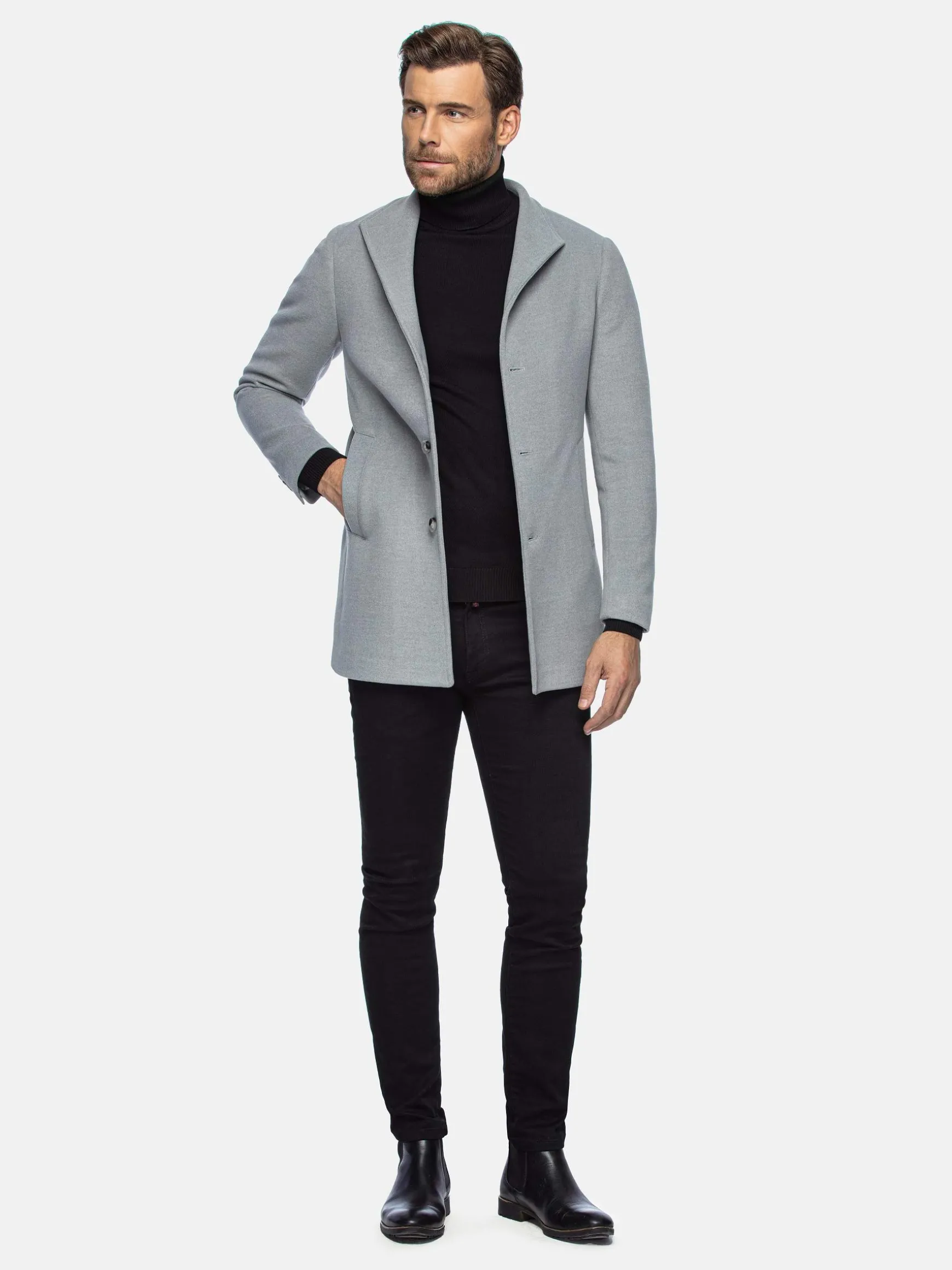 WAM DENIM Manteljassen*Franklin Three Button Casual Grey Mantelassen