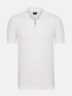 WAM DENIM Polo's*Gonzsles Off White Zipper Polo