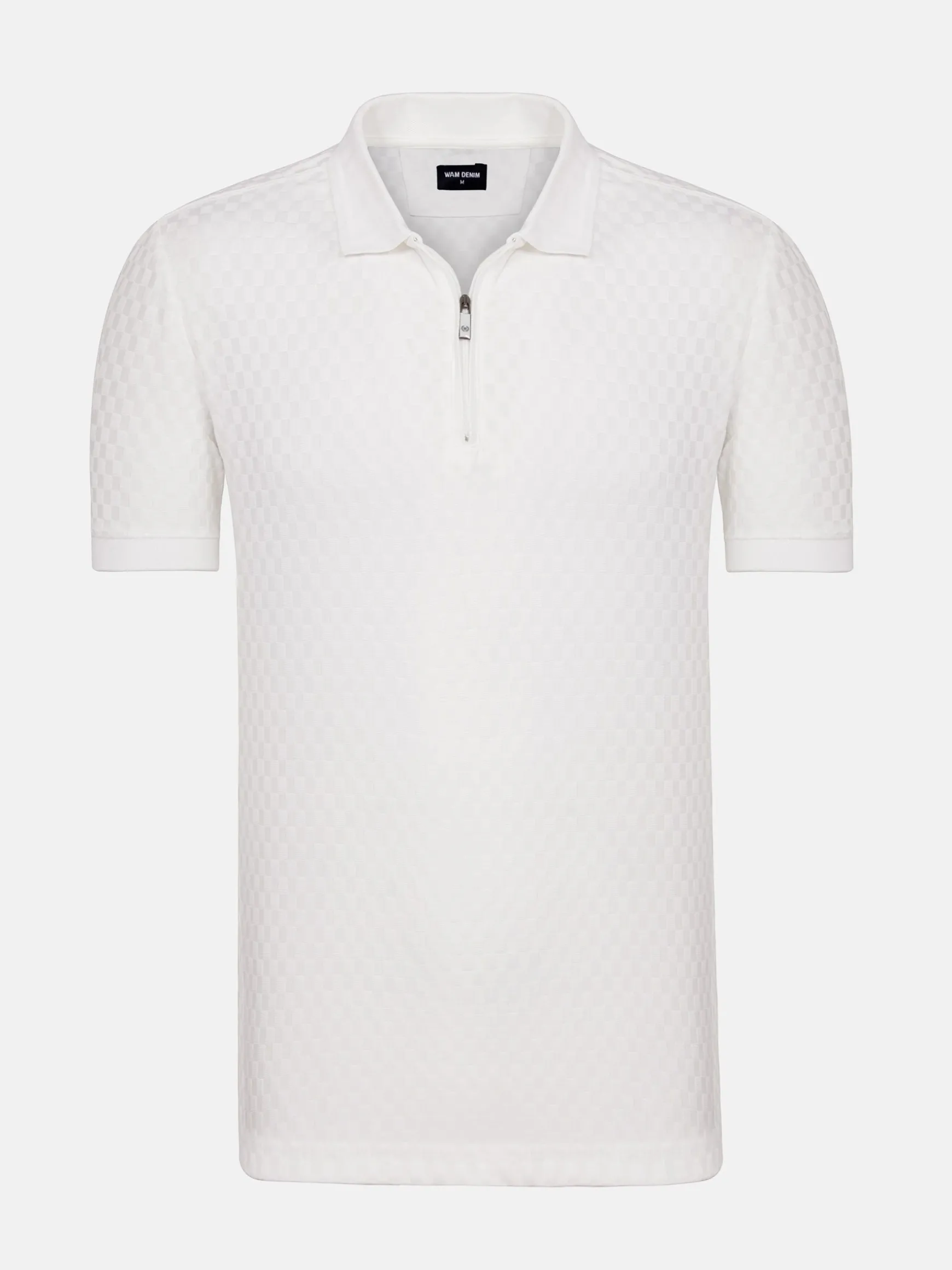 WAM DENIM Polo's*Gonzsles Off White Zipper Polo