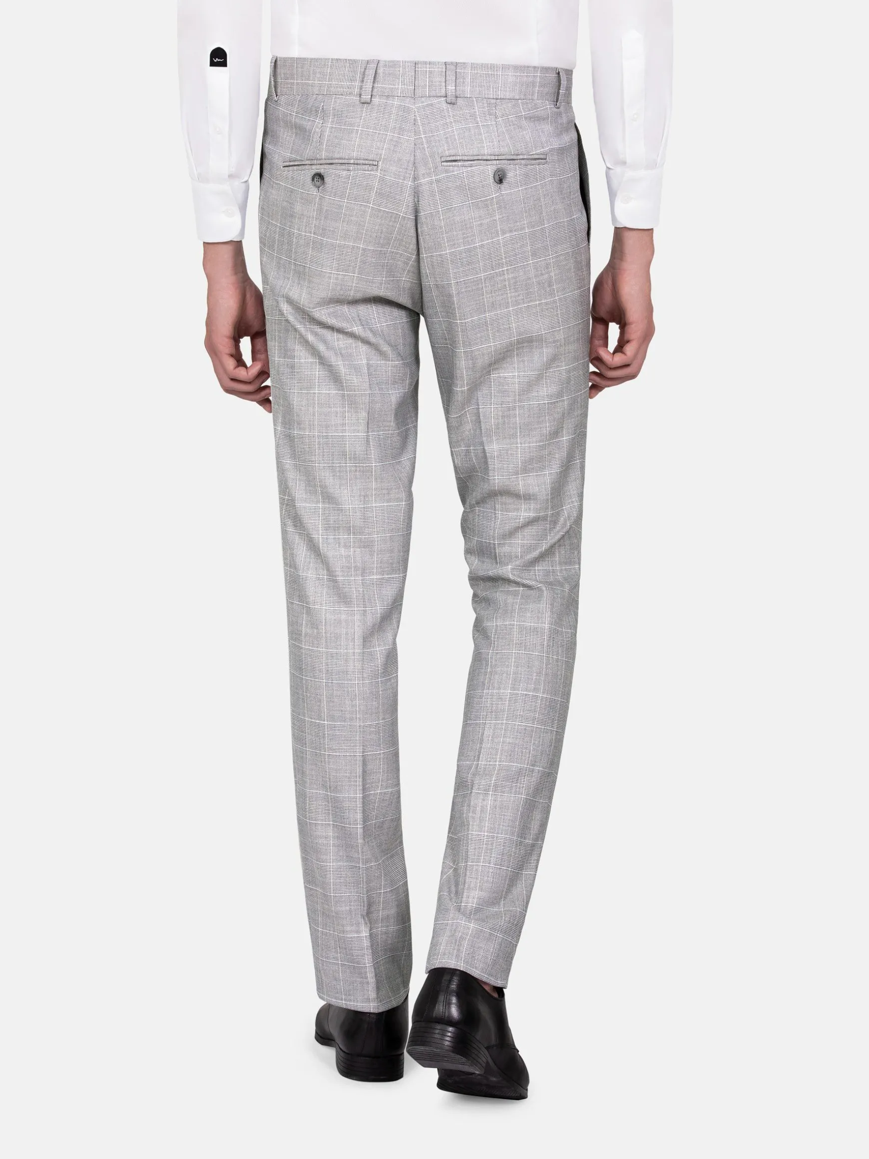 WAM DENIM Pakken & Maatwerk*Ground Checkered Slim Fit Grey Pantalon