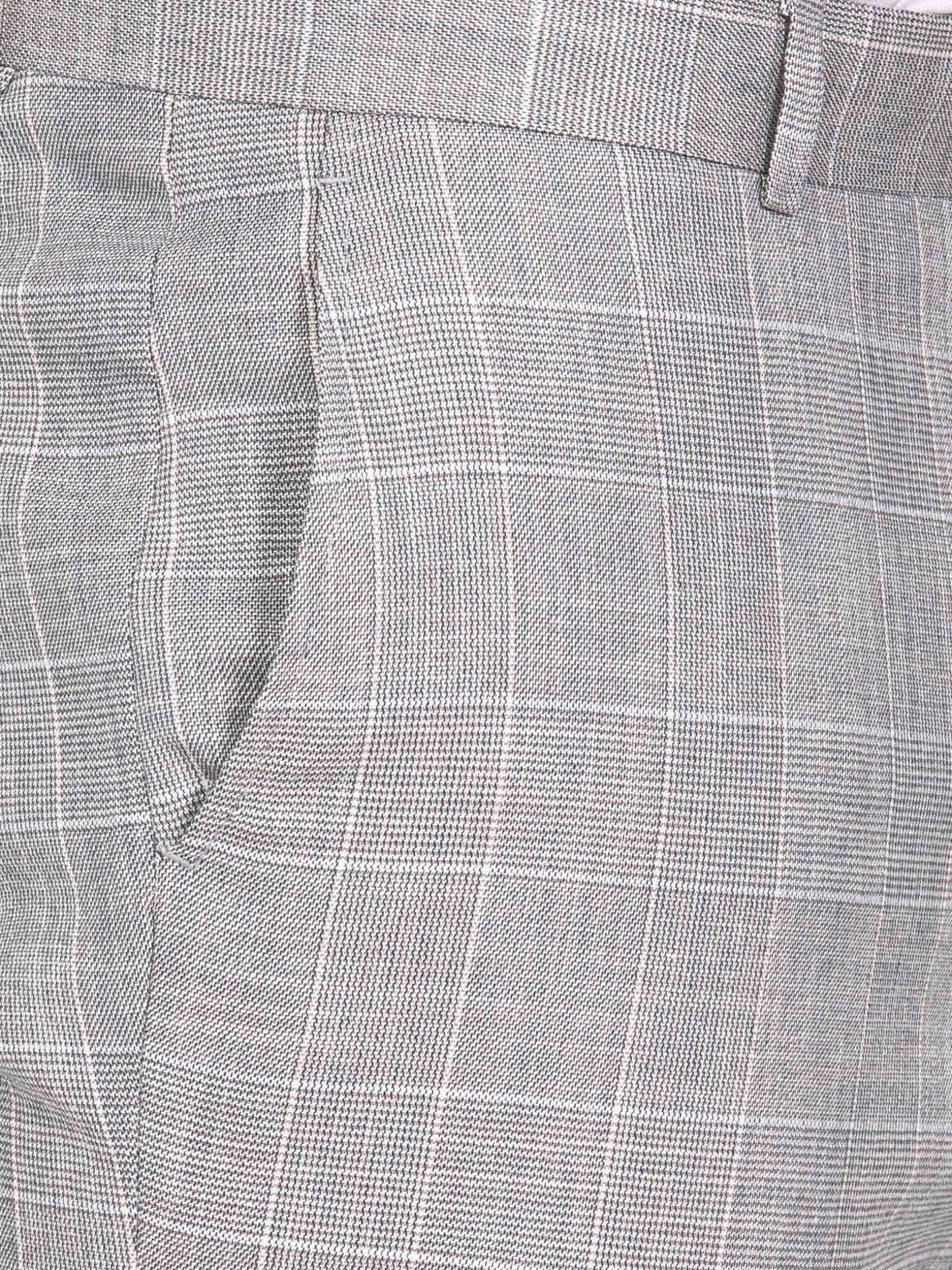 WAM DENIM Pakken & Maatwerk*Ground Checkered Slim Fit Grey Pantalon