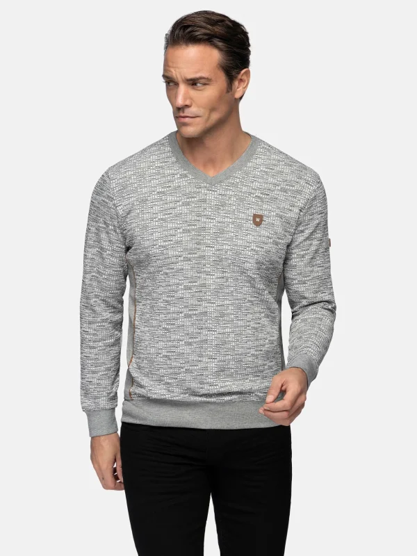 WAM DENIM Sweaters & Vesten*Hetfield V-Neck Grey Sweater