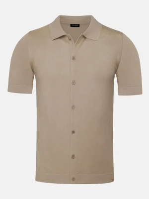 WAM DENIM Polo's*James Full Button-Down Beige Polo