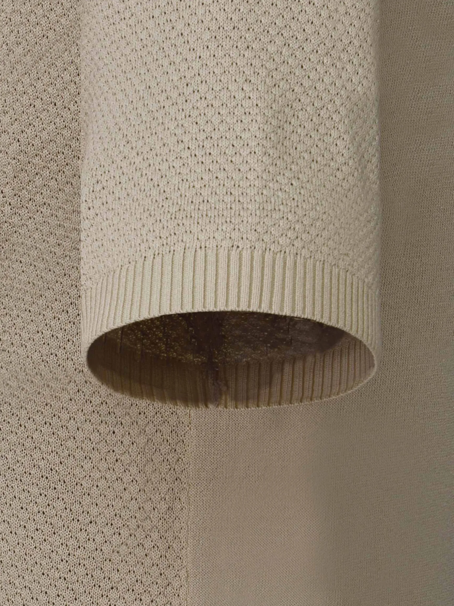 WAM DENIM T-Shirts*Lucas Pique Knit Beige T-Shirt