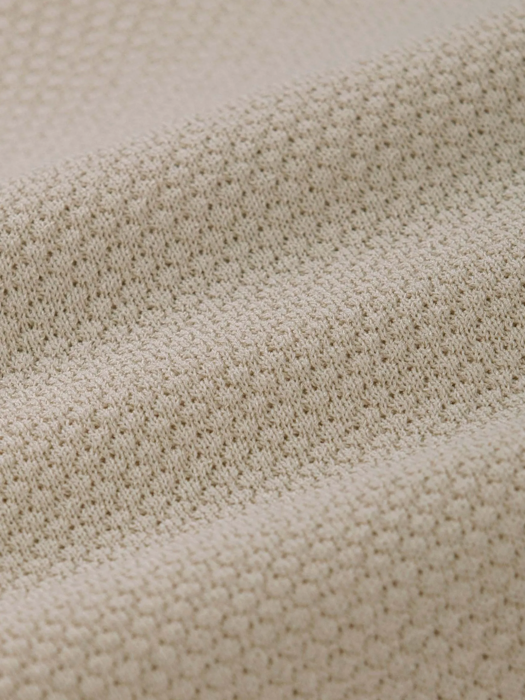 WAM DENIM T-Shirts*Lucas Pique Knit Beige T-Shirt