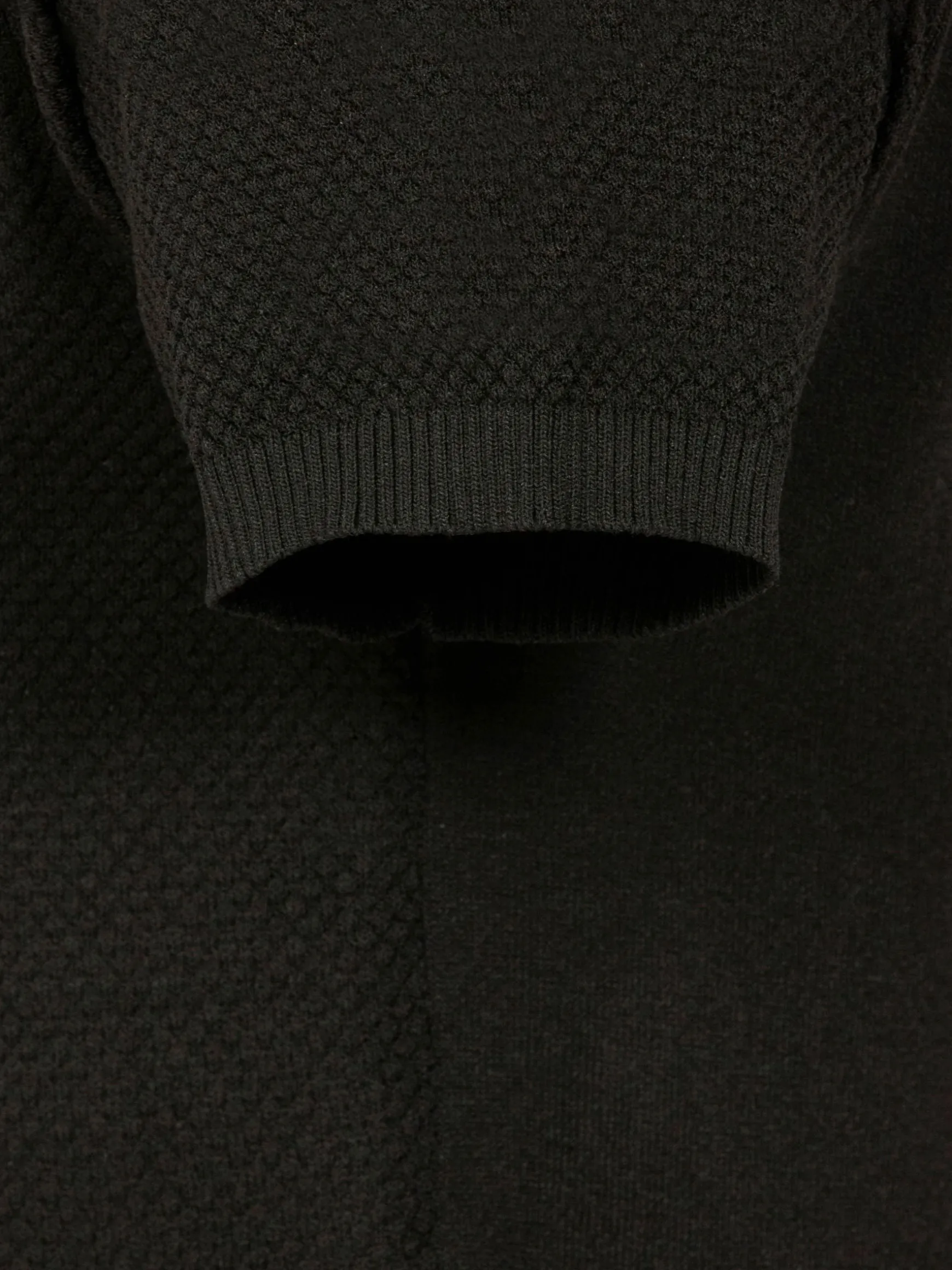 WAM DENIM T-Shirts*Lucas Pique Knit Black T-Shirt