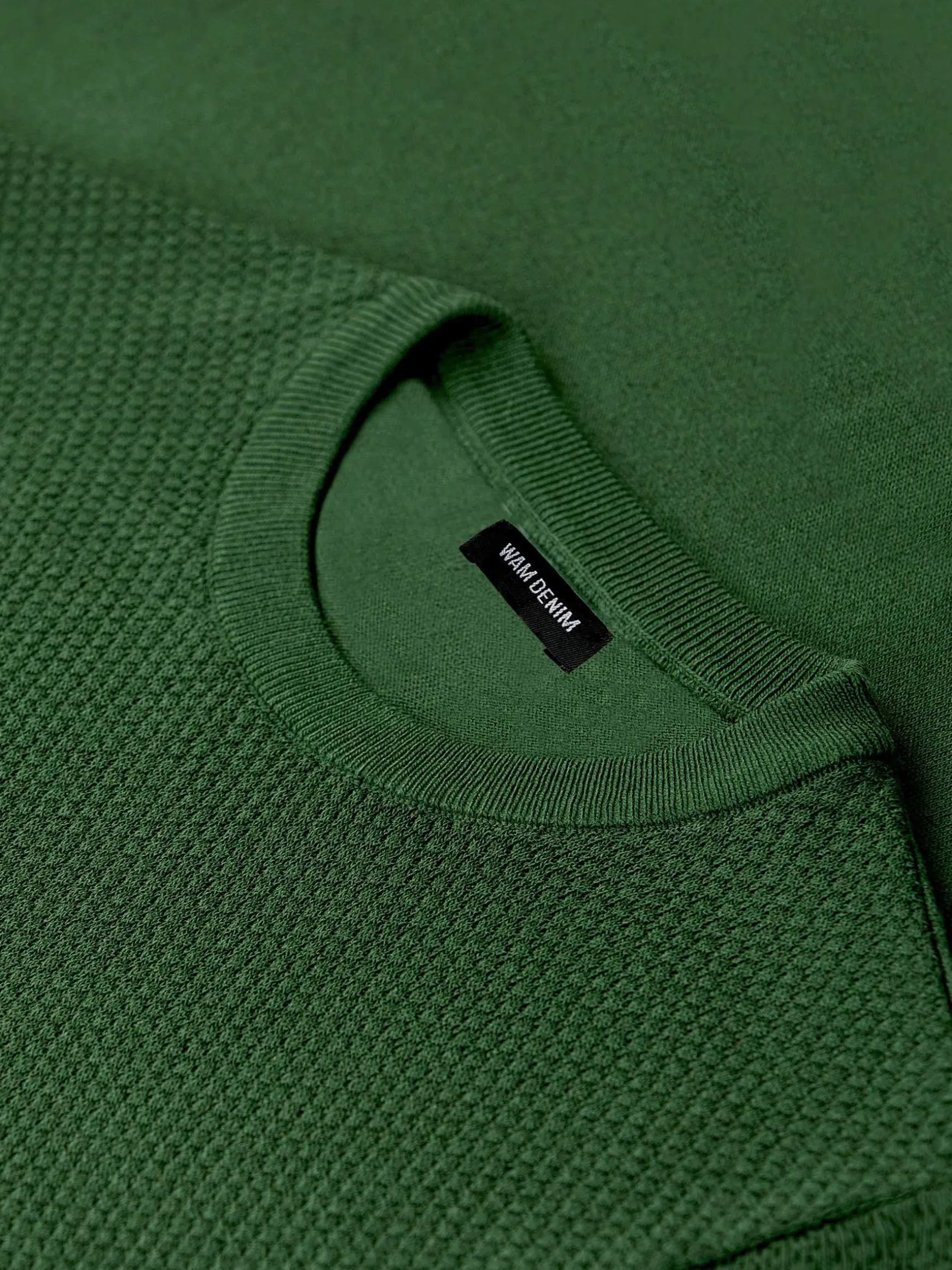 WAM DENIM T-Shirts*Lucas Pique Knit Green T-Shirt