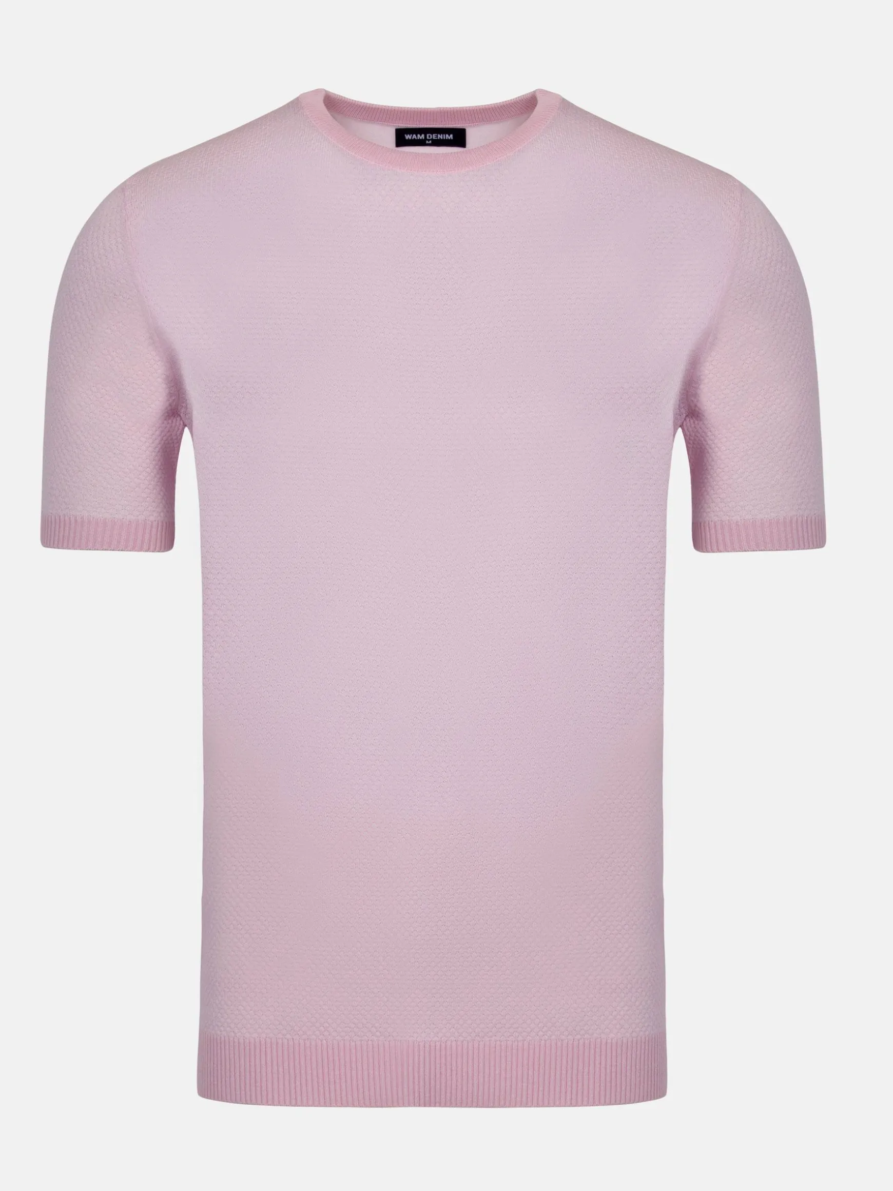 WAM DENIM T-Shirts*Lucas Pique Knit Pink T-Shirt