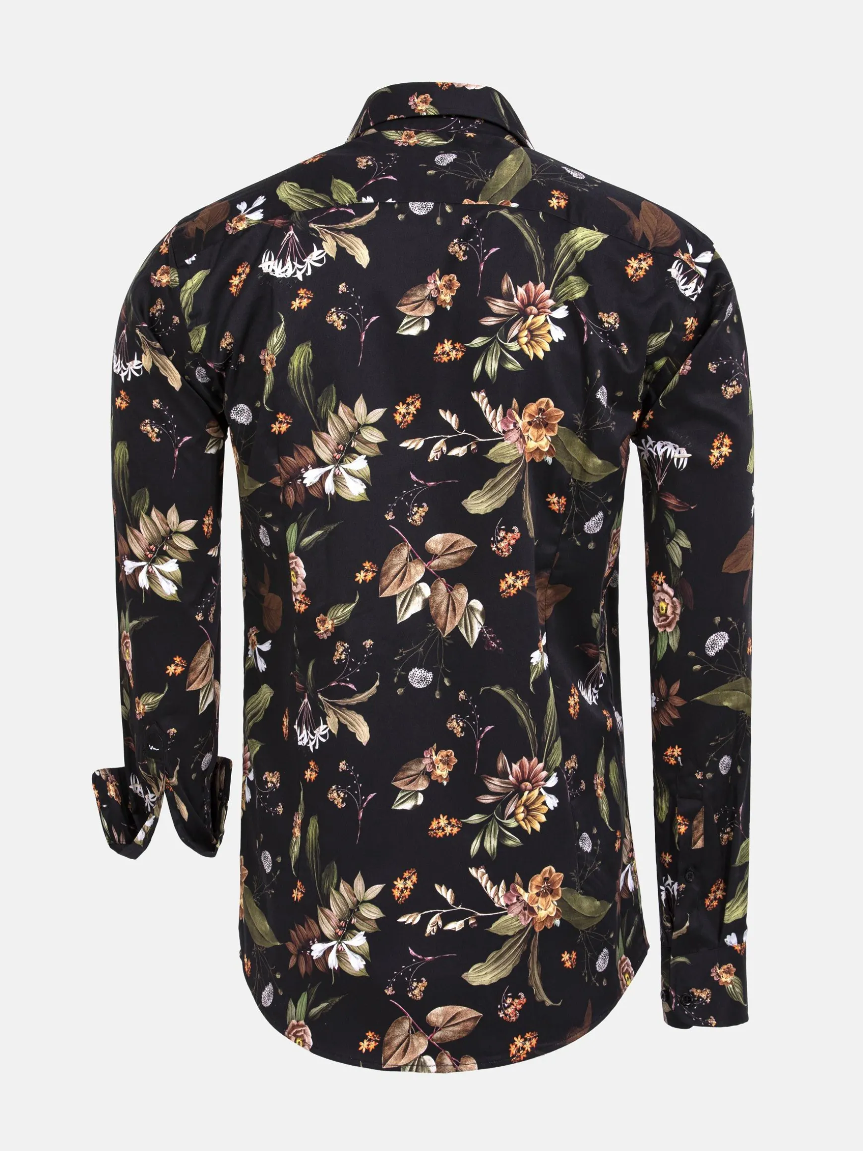 WAM DENIM Overhemd Lange Mouwen*Meru Slim Fit Floral Black Overhemd