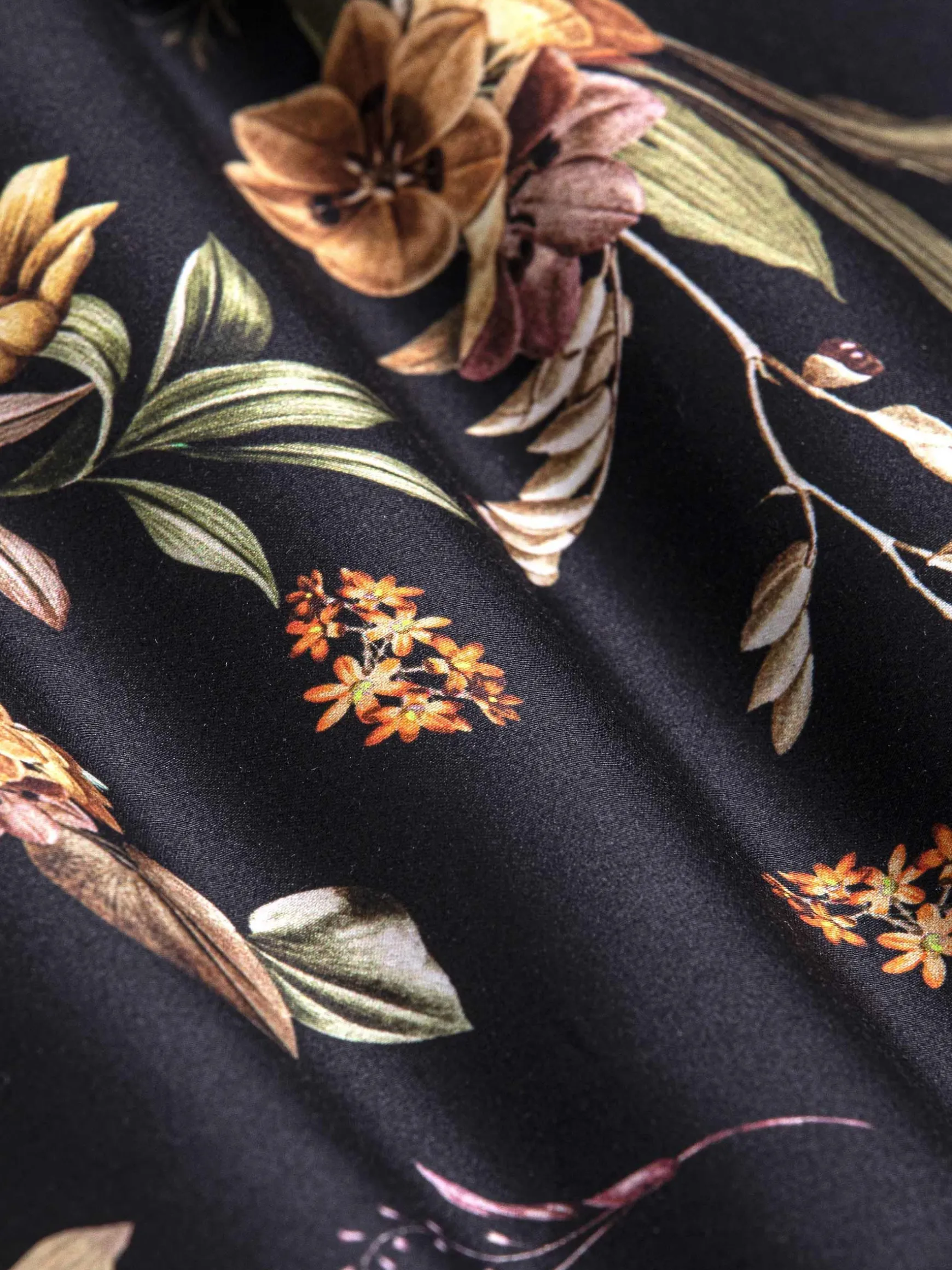 WAM DENIM Overhemd Lange Mouwen*Meru Slim Fit Floral Black Overhemd