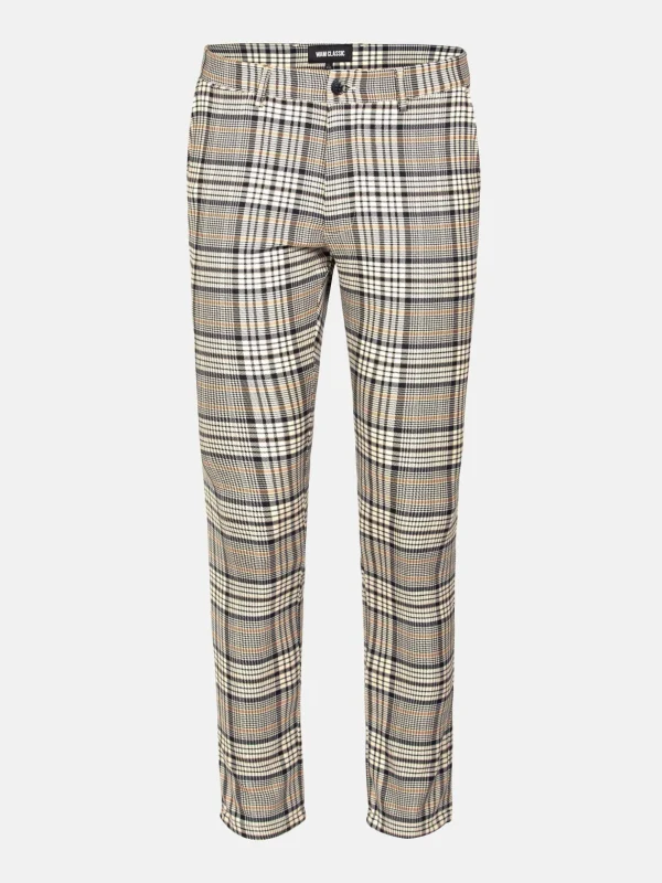 WAM DENIM Pakken & Maatwerk*Mitchell Skinny Fit Beige Navy Pantalon