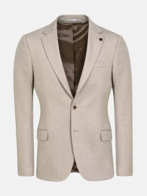 WAM DENIM Pakken & Maatwerk*Mustaine Glen Plaid Pattern Beige Colbert