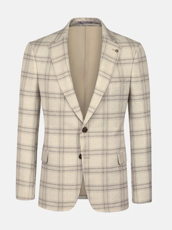 WAM DENIM Colberts & Blazers*Nico Single breasted Check Beige Colbert