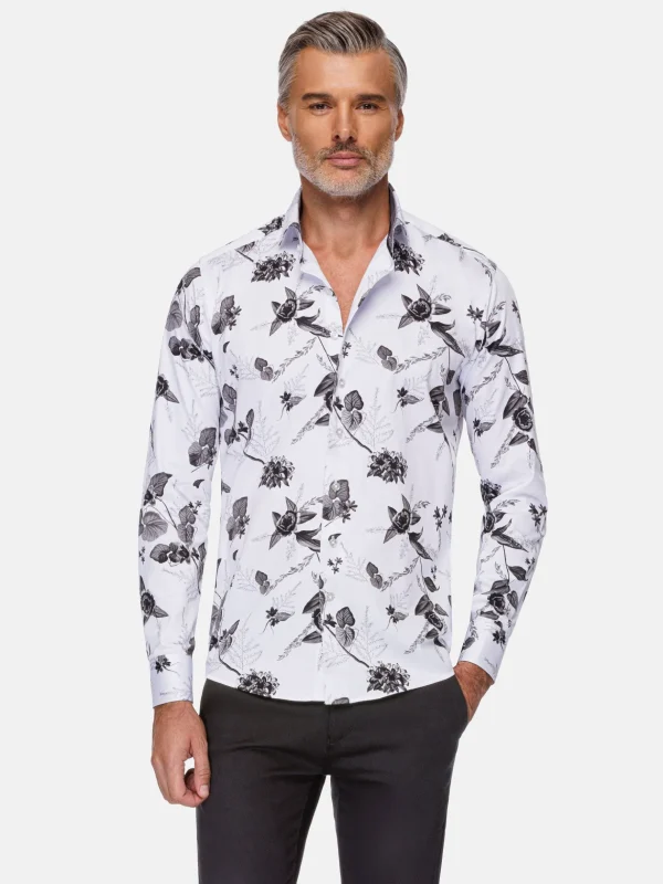 WAM DENIM Overhemd Lange Mouwen*Oasis White Floral Print Overhemd Lange Mouw