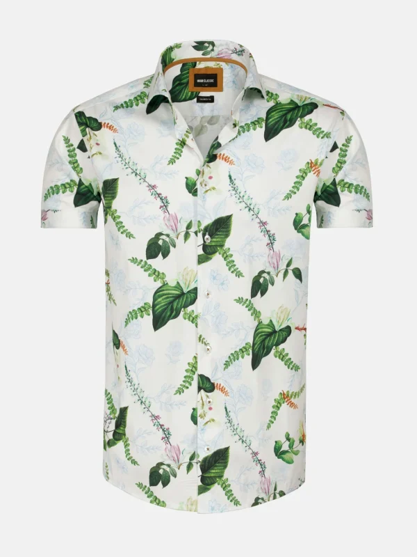 WAM DENIM Overhemd Korte Mouwen*Parker Tailored Fit White Overhemd