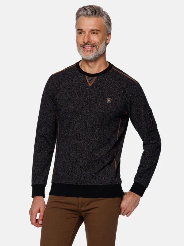 WAM DENIM Sweaters & Vesten*Phonix Crewneck Black Sweater